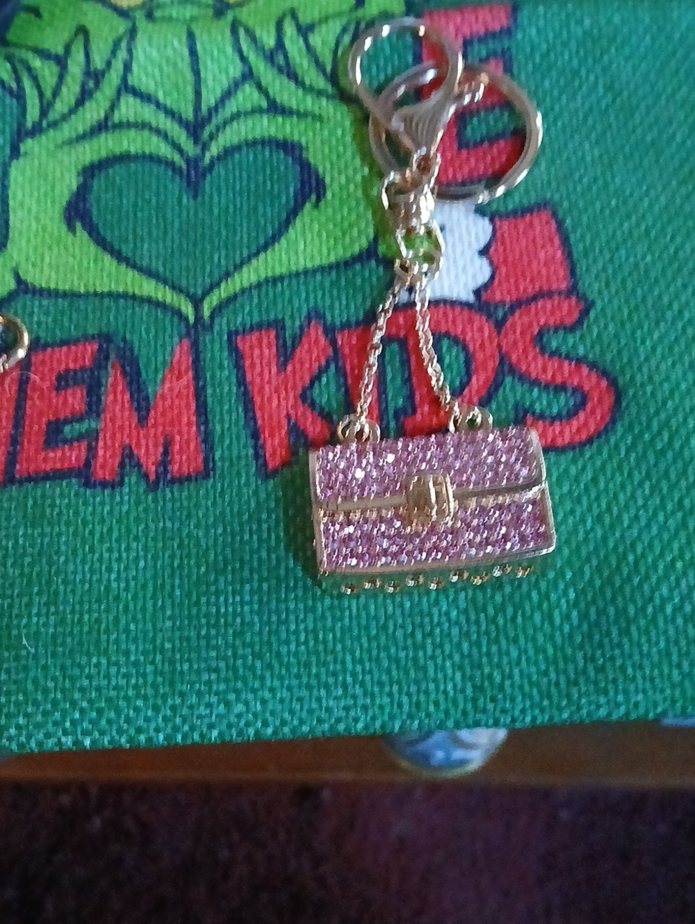 Kids Glitter Purse Keychain - Pink Sparkle